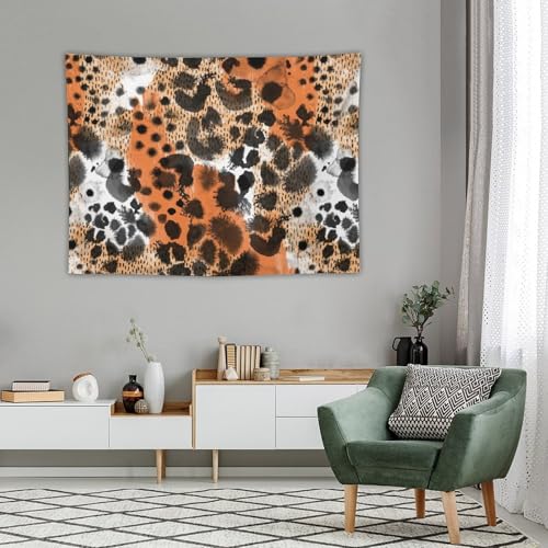 DDCBNS Leopard Print Tapestry Wall Hanging Black White Brown Watercolor Animal Skin Wall Hanging Tapestry Wall Art Home Décor for Bedroom Living Room Dorm Wall Décor 40" x 30" - color: Animal Skin_5, size: 40"L x 30"W