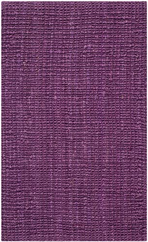 SAFAVIEH Area Rug 2x3 - Natural Fiber Collection - Purple, Handmade Jute, Farmhouse Style, Chunky Textured Thick Pile (NF447B) - color: Purple, size: 2' x 3' (Rectangular)