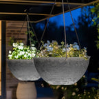 LA JOLIE MUSE Large Hanging Planters for Indoor Outdoor Plants, Hanging Flower Pots Marble Pattern (13.2 Inch,Set of 2) - color: Marble Pattern