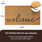 KANKUN Coco Coir Door Mat with Heavy Duty Backing, Welcome Doormat (17" x 30"), Doormat Entrance (Welcome1-1Pack) - color: Welcome1 - 1pack