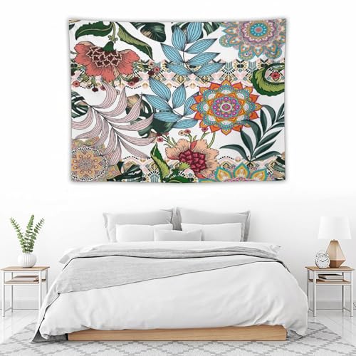 Houselerax Boho Vintage Flower Tapestry Wall hanging,Bohemian Blossom Tapestries, Multi Color Tapestry for Bedroom Home Hippie Wall Decor 40"x30" - color: Boho Floral-7, size: W40xL30in