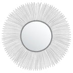 SAFAVIEH Home Collection Jaslene Silver Sunburst 35-inch Round Decorative Accent Wall Mirror for Bedroom Living Room Bathroom Entryway
