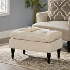 28-Inch Lofton Pillow Top Ottoman, Cream