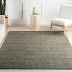 Nuloom Elfriede Handmade, Green/Natural, 5' x 8', Solid, Rustic, Jute, Soft and Textured, High Traffic, Stain Resistant, Easy Clean, Durable Area Rug for Bedroom, Living Room, Dining, Den, Foyer - color: Green, size: 5' x 8' (Rectangular)