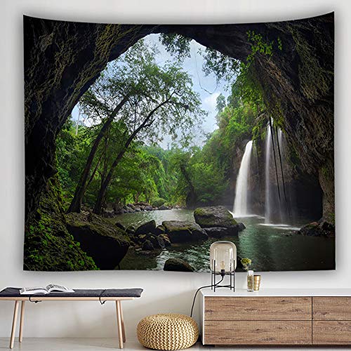 Llamazing Forest Landscape Tapestry for Home Decor - Living Room Bedroom Decoration Magic Curtain (Waterfall, 60''L51''W) - color: Waterfall, size: 60"L x 51"W