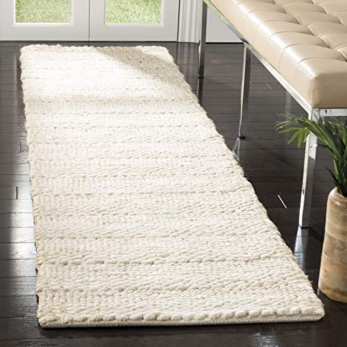SAFAVIEH Natural Fiber Collection Runner Rug - 2'3" x 6', Bleach, Handmade Jute, Braided Woven Design, Ideal for Living Room, Bedroom (NF212D) - color: Bleach, size: 2'3" x 6' (Runner)