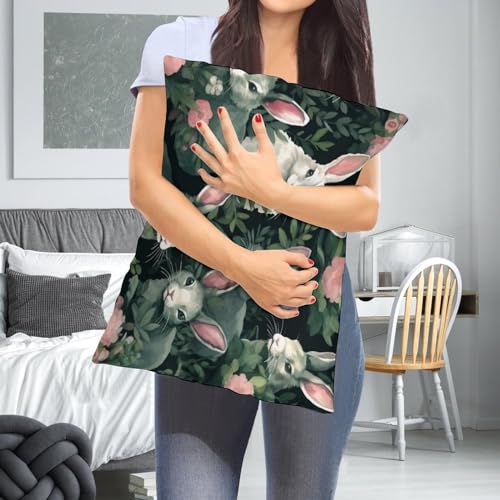 Outside Pillows Watercolor Bunnies Cushion Covers Happy Easter Holiday Decorative Cushion Cover Pillowcase Zipper Pillowcase for Livingroom Sofa Decoration 12 "x20 - color: Pattern-8, size: 20" x 12" (Pack of 1)