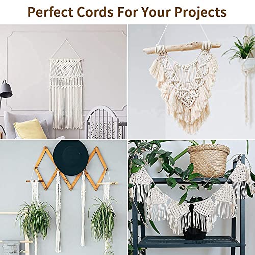 Macrame Cord 10mm x 33Yards (99Feet), Natural Cotton Macrame Rope - 3 Strands Twisted Macrame Cotton Cord for Wall Hanging, Plant Hangers, Crafts, Gift Wrapping and Wedding Decorations - color: Natural Color, size: 10mm x 33yards