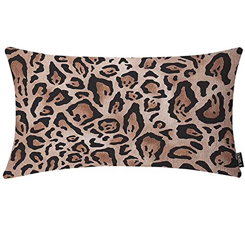 EKOBLA Leopard Skin Throw Pillow Case Cover Real Jaguar Print Brown Camouflage Cotton Linen Throw Pillow Cases Cushion Cover Sofa Home Office Rectangle Pillowcovers 12x20 Inches - color: Multi-bs20, size: 20" x 12" (Pack of 1)