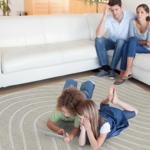 LUXE WEAVERS Modern Geometric Wave Gray 4x6 Area Rug - color: Grey, size: 4' x 6' (Rectangular)