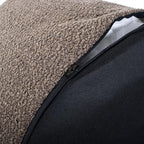 Howard Elliott Collection Barbet Round Foot Pouf Ottoman with Removable Zipper Cover, Woven Polyester Fabric Filled with Fiber and EPS Beads for Footrest or Extra Seating, 22x22x15 Inch, Chocolate - color: Brown