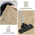 LEEVAN Washable Runner - 2'x5', Tan Hallway Runner, Hand-Woven Reversible Entryway Rug, Cotton Modern Bedroom, Farmhouse Bathroom, Soft Laundry Room, Long Carpet Sink Foyer - color: Tan/Cream, size: 2' x 5' (Rectangular)