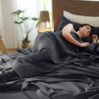 MooMee Muslin Blanket - 100% Cotton 4-Layer Gauze Throw Blanket with All-Around Fringe, Soft Breathable Lightweight Cooling Summer Blankets for Bed Couch (Dark Grey, Queen 90" x 90") - color: Dark Grey, size: Queen