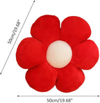 lannery Flower Plush Throw Pillows, Flower Floor Pillow Seating Cushion Toy for Reading, Room, Watching TV (19.7", red)