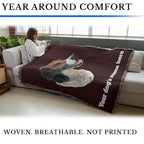 Pure Country Weavers English Foxhound Dog Personalized Woven Blanket Red by Robert May - Gift Cotton Tapestry Throw - Made in The USA - 72" x 54" - color: Red, size: 72" x 54" - Custom