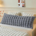 LIFEREVO Fluffy Faux Rabbit Fur Body Pillow Cover, Soft Cute Bubble Shaggy Plush Bed Body Pillowcase with Zipper Closure, Long 20"x54" Fuzzy Furry Pillow Case for Pregnancy Side Sleeper, Light Grey - color: Light Grey