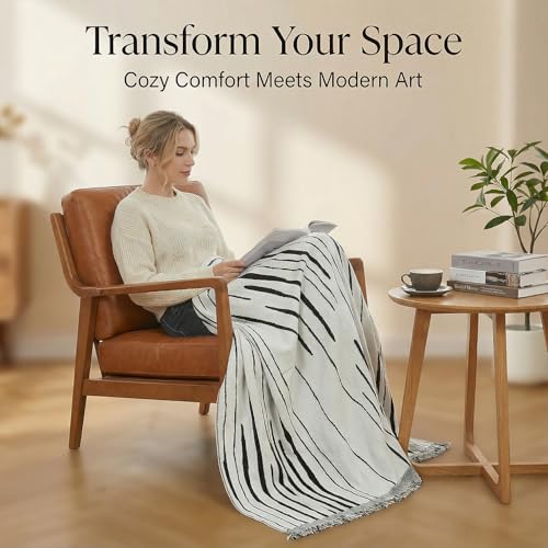 amorus Bohemian Throw Blanket Chenille Jacquard Tassels Cover, 63"*71",NO.3 | Boho Style blankets, modern Geometric, warm & cozy. For couch, bed, outdoor, car - color: Pattern 3, size: 63x71 in