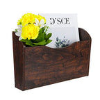 PAG Wall File Holder Wall Mounted Wood Hanging File Organizer for Office, 2 Pockets, Brown - color: Brown