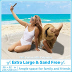 Vikumond Oversized Turkish Beach Towel Blanket XXL Cotton Sandproof Towels Boho Woven Extra Large Big Sand Free Giant Throw Blankets Huge Quilt XL Picnic Camping Necessities Cloud for Adult Gifts - color: Z Beige Mtb, size: Xxxl(88x82 In,224x208 Cm)