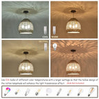 Rattan Pendant Light 13.39" Boho Coastal Hanging Wicker Hand-Woven Seagrass Chandelier for Kitchen Islands Farmhouse 3-Light - size: 3-Light 13.39 inch