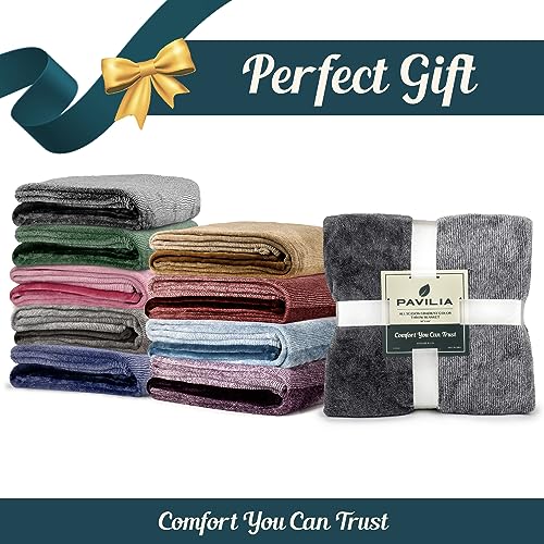 PAVILIA Black Ombre Fleece Throw Blanket for Couch Sofa Bed, 50x60 - color: Gradient - Black, size: 50 x 60 Inches - Throw