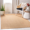Martha Stewart x SAFAVIEH Area Rug Collection - 5' x 7', Beige, Sisal & Jute, Farmhouse Style, Ideal for Living Room, Bedroom, Office, Dining Space (MSR9501B)