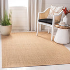 Martha Stewart x SAFAVIEH Area Rug Collection - 5' x 7', Beige, Sisal & Jute, Farmhouse Style, Ideal for Living Room, Bedroom, Office, Dining Space (MSR9501B)