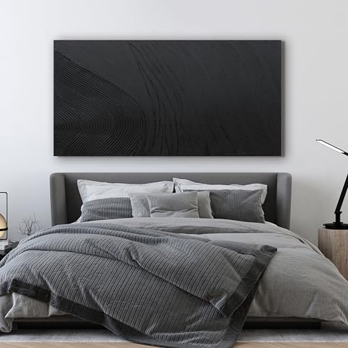 Canvas Wall Art Decor Modern Textured Wall Art Decor Canvas Art Wall Decor Black Silence Wall Painting Decorations Artwork Wall Art Prints for Room Living Room Bedroom Office Decor 24"X48" - color: Black, size: 48"L x 24"W
