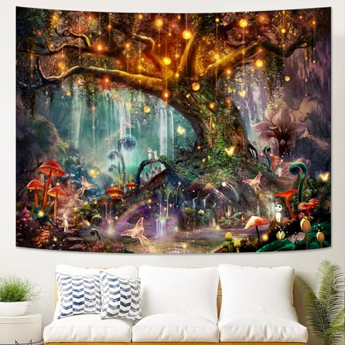 Spenlife Nature Tree Tapestry Mystical Forest Tapestry for Bedroom Aesthetic Tapastry's Wall Hanging Tapestries for Living Room Dorm Tree1 44×60 Inches - color: Blackish Blue, size: 60"L x 44"W
