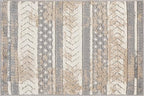Rugshop Distressed Geometric Indoor/Outdoor Beige Area Rug Modern Tribal Stripe, Durable Stain Resistant Low Profile Perfect for Patio, Backyard, Deck and Outdoor Lounge 2' x 3' - size: 2' x 3' (Rectangular)