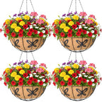 4 Pack 14 Inch Hanging Baskets for Plants Outdoor Metal Hanging Planter Basket with Coco Coir Liner Hanging Flower Baskets Hanging Flower Pots Holder for Garden, Patio(Butterfly) - size: 14 Inch, style: Contemporary