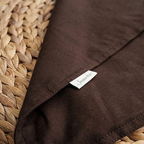 Jeanerlor Solid Cotton Linen Decoration Toss Throw Pillow Sham Cushion Case Special Pillow Cover Delicate Decorative Pillowcase for Bed/Chair/Couch, 18"x18"(45 x 45cm), Brown - color: Brown, size: 18" x 18" (Pack of 1)