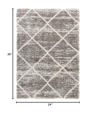 SAFAVIEH Hudson Shag Collection Accent Rug - 2' x 3', Distressed Grey & Ivory, Non-Shedding & Easy Care, 2-inch Thick Ideal for High Traffic Areas in Entryway, Living Room, Bedroom (SGH281K) - color: Distressed Grey/Ivory, size: 2' x 3' (Rectangular)