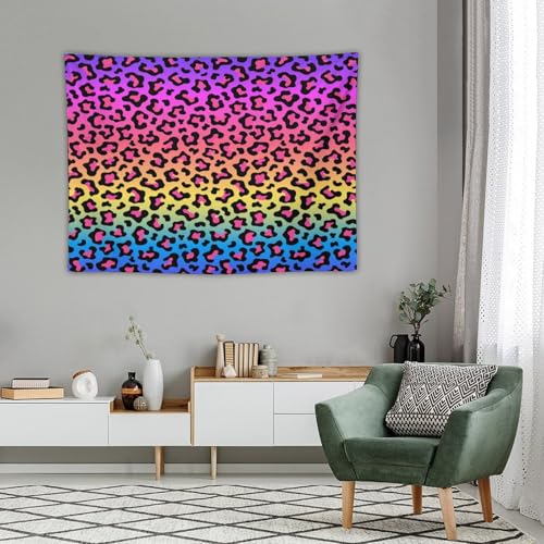 DDCBNS Girls Leopard Tapestry,Colorful Women Cheetah Printed Wall Tapestry Africa Leopard Pattern Rainbow Design Wall Art Home Décor for Bedroom Living Room Dorm Wall Décor 40" x 30" - color: Animal Skin_1, size: 40"L x 30"W