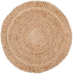 SAFAVIEH Natural Fiber Round Collection 3' Round Natural NF356A Handmade Boho Charm Farmhouse Jute Area Rug - size: 3' (Round)