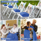 Buryeah 12 Pcs Flannel Throw Blanket Bulk 50 x 60 in Sleepover Blanket Outdoor Wedding Throw Lightweight, Oeko-tex Standard 100 Certified for Sofa Homeless Gifts (Sapphire Blue) - color: Sapphire Blue