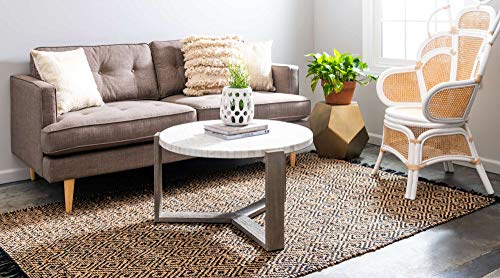 Unique Loom Braided Jute Collection Area Rug - Assam (3' 3" x 5' 1" Rectangle, Black/ Natural) - color: Black/Natural, size: 3'3" x 5'1" (Rectangular)