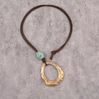 Leather Necklace for Women Long Boho Pendant Hippie Choker Necklace Bohemian Layered Leather Rope Wooden Jewelry Gifts - style: Bohemian Long Necklaces