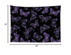 HVEST Purple Butterfly Wall Hanging - Galaxy Space Tapestry for Bedroom, Kids Room, Living Room - 40L x 60W inches - color: Purple, size: 40"L x 60"W