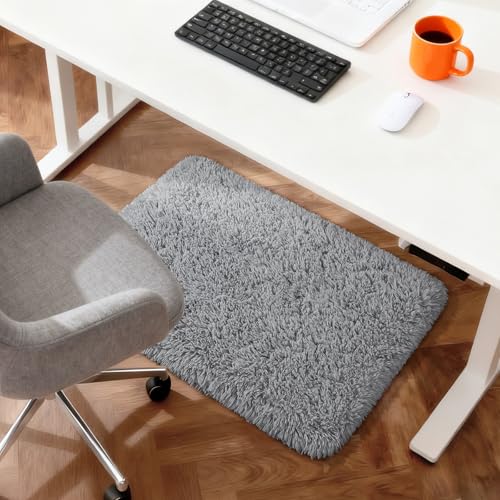 Merelax Soft Modern Indoor Shaggy Area Rug for Bedroom Livingroom Dorm Kids Room Home Decorative, Non-Slip Plush Fluffy Furry Fur Rugs Comfy Nursery Accent Floor Carpet 2x3 Feet, Grey - color: Grey, size: 2' x 3' (Rectangular)