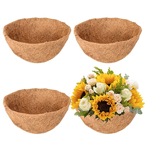 Legigo 4 Pack 20 Inch Hanging Basket Coco Liners Replacement, 100% Natural Round Coconut Coco Fiber Planter Basket Liners for Hanging Basket Flowers/Vegetables - color: 4pcs, size: 20 Inch