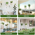 AOMGD 6 Pack Macrame Plant Hanger Indoor Hanging Planters, 43", Ivory | Indoor Outdoor, Includes 6 S Hooks and 6 Hook Nails, Hanging Plant Holder, Boho Home Decor