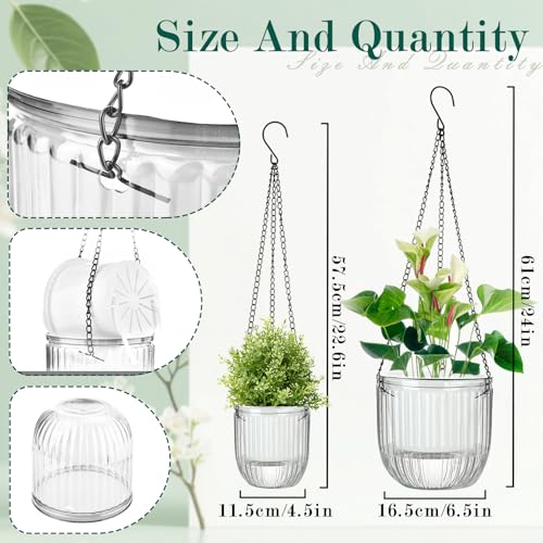 Self-Watering Hanging Planter for Indoor Plants - Easy Care, Long Lasting - Perfect for Herbs, Succulents, and More (White Transparent) - color: White Transparent