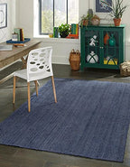 Unique Loom Braided Jute Collection Area Rug - Dhaka (3' 3" x 5' 3" Rectangle, Navy Blue) - color: Navy Blue, size: 3'3" x 5'3" (Rectangular)