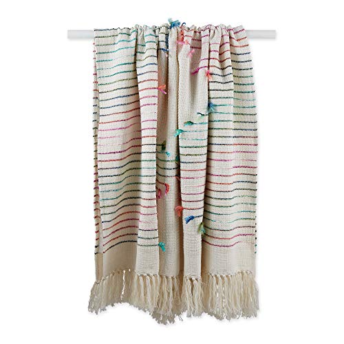 DII Multi Color Diamond Cut Throw, 50x60 with 2.5" Fringe - color: Multicolor