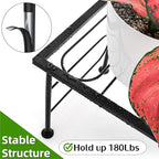 2 Pack Metal Plant Stand Indoor Outdoor, 1 Tier Heavy Duty Flower Pot Stands, Space-Saving Ladder Planter Holder, Decorative Flower Display Rack for Patio Living Room Garden Corner Balcony
