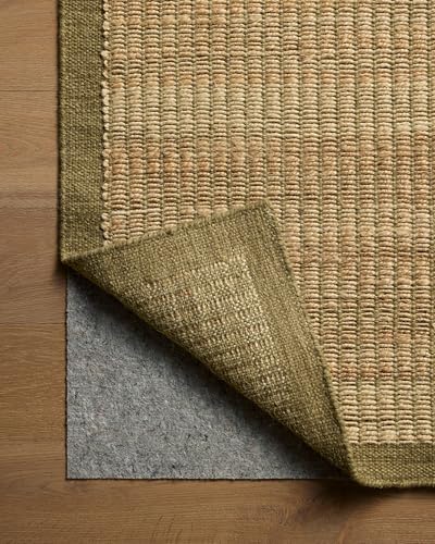 Loloi Amber Lewis Lilah Collection LIH-01 Natural/Olive 2'-3" x 3'-9" Accent Rug Jute, Wool, Cotton, Neutral, Living, Bedroom, Dining, Rug - color: Natural / Olive, size: 2'3" x 3'9" (Rectangular)