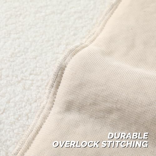 FUTEI Beige Throw Pillow Covers 16x16 Inch Set of 2,Furry Faux Fur Teddy Boucle Textured Cushion Covers,Soft Fluffy Decorative Pillow Case,Home Decor for Couch Bed Living Room Office Car - color: Beige, size: 16" x 16" (Pack of 2)