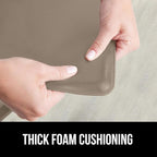 GORILLA GRIP 2 Pack Comfortable Cushioned Kitchen Mats for Floor, 17x29 + 17x59, Waterproof and Stain Resistant, 1/2 Inch Thick Soft Ergonomic Standing Desk Anti Fatigue Mat, Foam Supports Feet, Beige