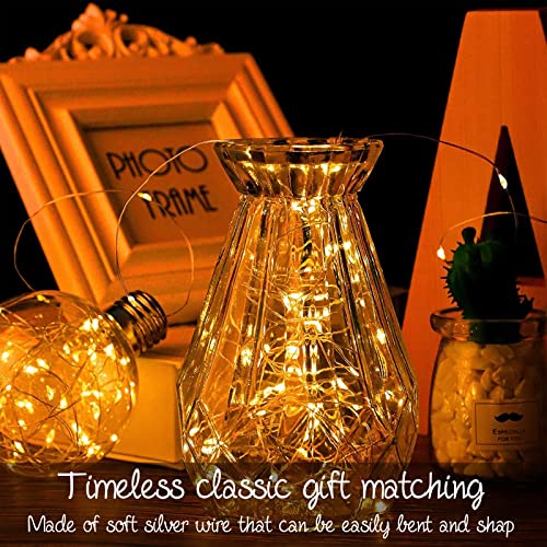 Ineximun 24 Pack LED Fairy Lights Battery Operated 7Ft 20Led Warm White Mini String Lights Waterproof Christmas Lights for Mason Jars Bedroom DIY Party Wedding Christmas Decor - color: Warm White